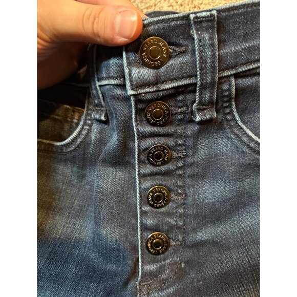 Veronica Beard Debbie 10” Skinny Midnight Fray & Tux Striped Stretch Denim Jeans - Picture 6 of 12